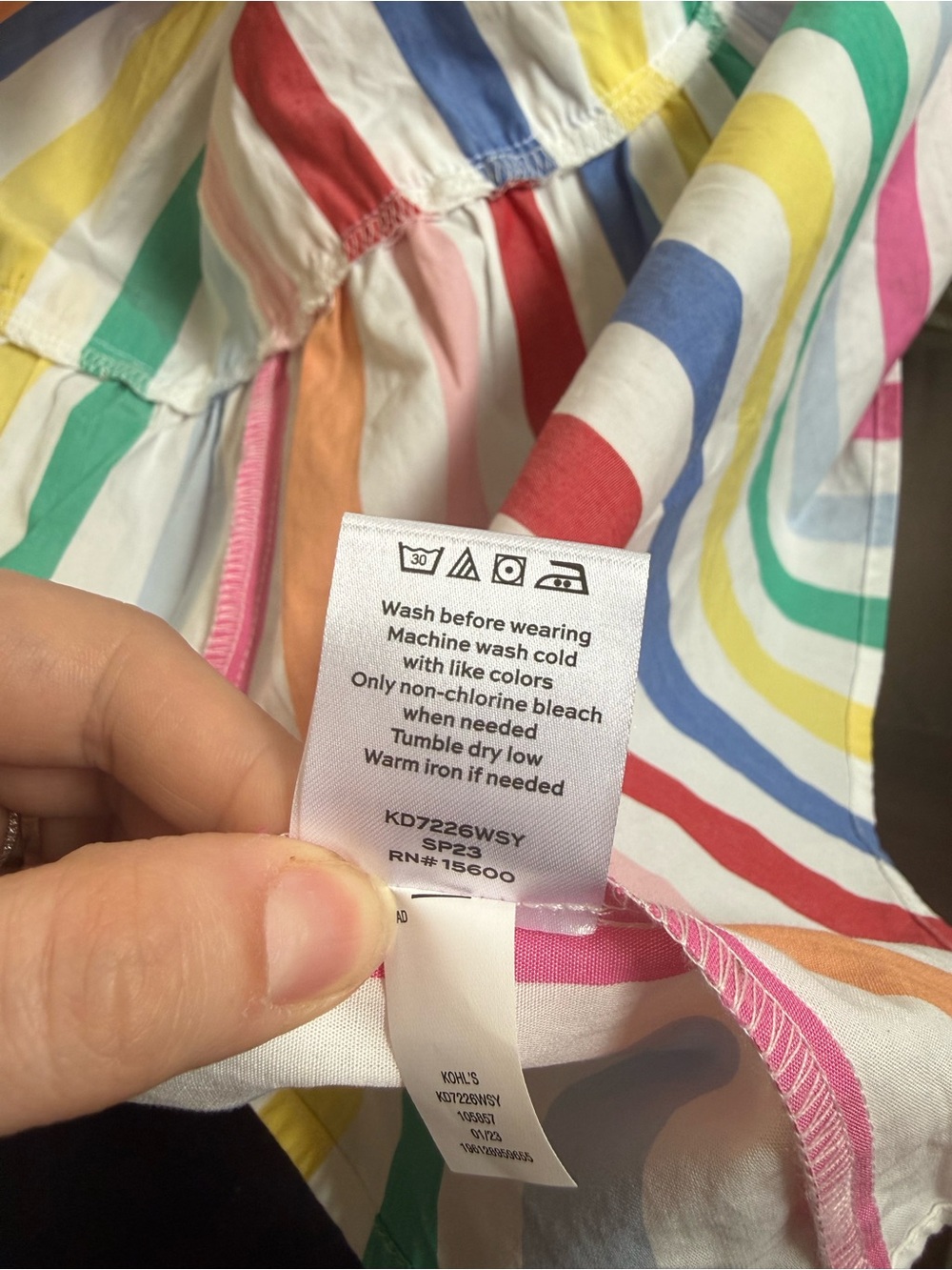 DRAPER JAMES RSVP Tiered Rainbow Pride Maxi Dress w Bow Straps & Pockets Size S - Picture 15 of 15